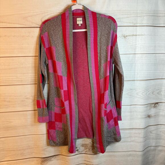 Nic + Zoe Pink & Gray Knitted Long Sleeve Cardigan Size XS - Picture 3 of 8